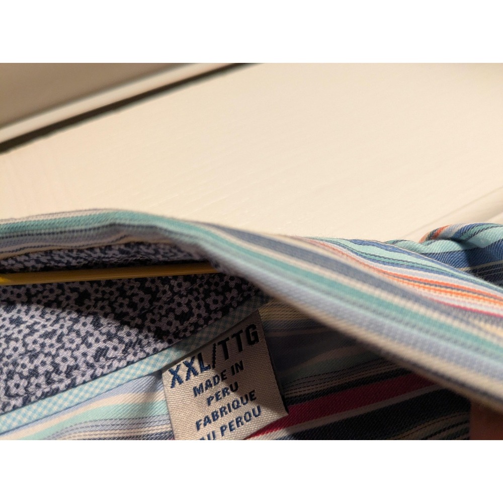 Tommy Bahama Shirt Mens 2XL Multicolor Striped IslandZone Long Sleeve Button Up‎ - Picture 8 of 16